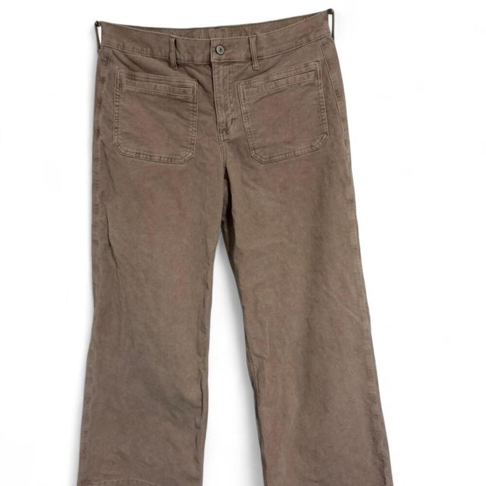 American Eagle tan corduroy low rise baggy wide leg pants Size 12